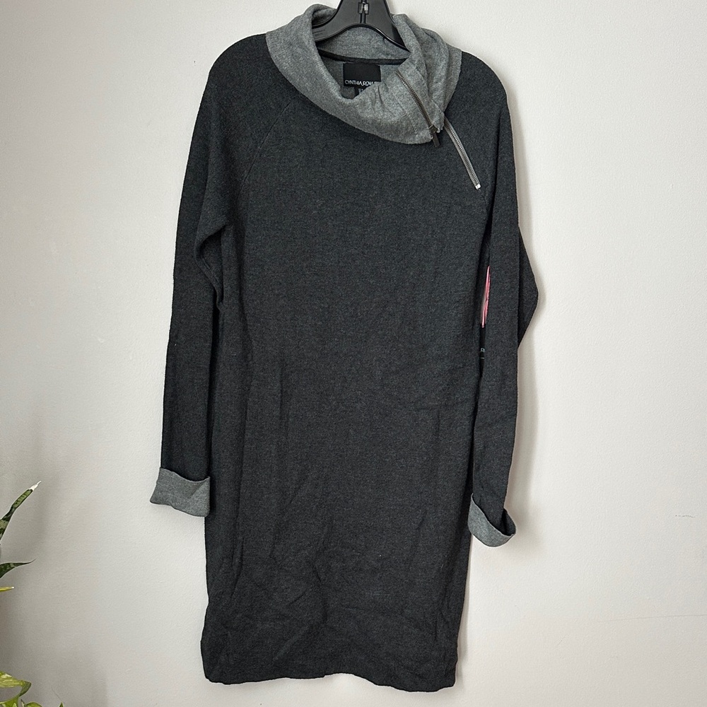 Charcoal Gray Cowl Neck Sweater Dress size XL NWT